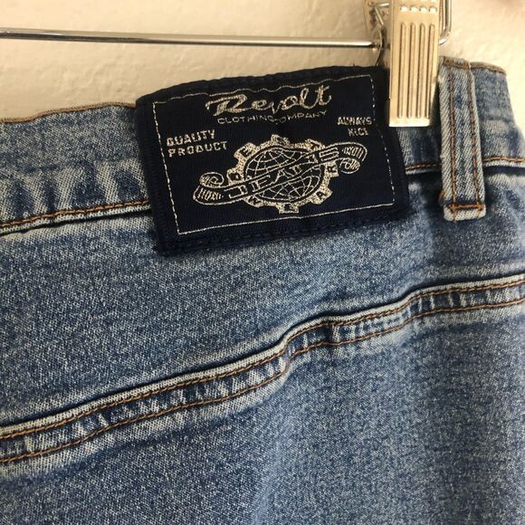 Revolt blue patch high rise jeans size 20 - Picture 3 of 9